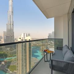 Direct Burj & Fountain Views - Designer 4BR Haven!