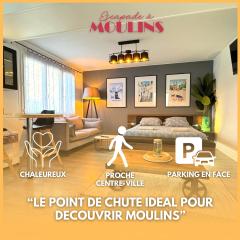 Escapade à Moulins, Studio élégant Rez-de-Chaussée et Parking gratuit