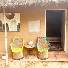 Kala Kutir Mud Stay near Taj Mahal King sized bed