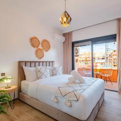Appartement centre-ville, 2 min gare & Gueliz, piscine et WIFI