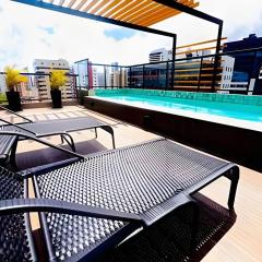 luxo/1quarto/cozinha completa/300m praia manaira