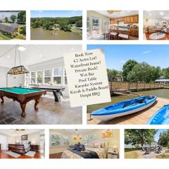 Scenic Lakehouse Getaway with Private Dock, Hot Tub, Fire Pit & Indoor Entertainment A Winter Paradise!