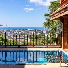 Patong Thai-style 4 Bedrooms Private Pool Sunset View Deck 6 Minutes to the Beach