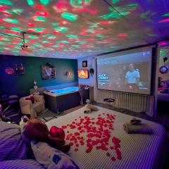 App jacuzzi & piscine privée - loveroom - Suite Emeraude