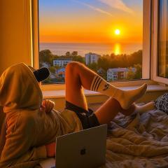 Pokoje przy plaży z widokiem na morze