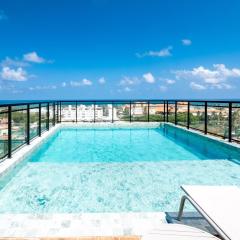 Aptos completos em prédio com piscina a 280m da Praia - CLFs