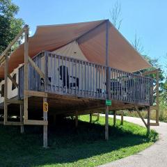Sensational Tented Cabin Nestled Amidst Trees and Fire Pit Provided in Logan, Ohio