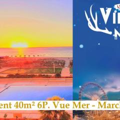 LE PANORAMIQUE 1ère ligne mer terrasse piscine parking privé