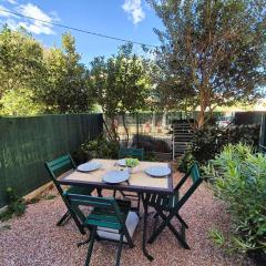 Studio rez de jardin,climatisation, proche de la mer, parking..