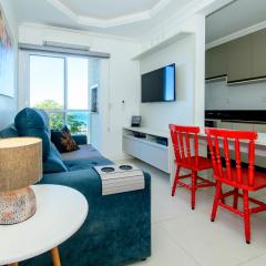 Apto climatizado c/ garagem e vista mar ING9303