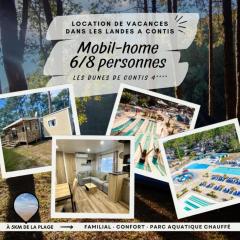 MH 279 BORA-BORA 6-8 personnes 3ch 1sdb tout confort dans camping 4 étoiles avec parc aquatique chauffé