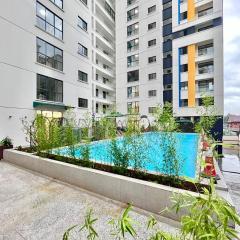 spacious furnished three bedroom apartment with swimming pool fully equipped gym ample parking space children playground area and amazing scenic views