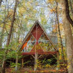 Waterfront A Frame with Dock Canoe Kayaks Family