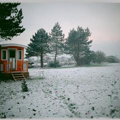 Roulotte avec vue sur la mer, proche d'Etretat