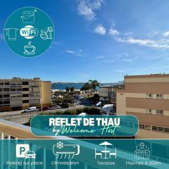 Reflet de Thau, vue étang et proche Thermes