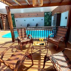 Casa pé na areia: piscina churrasqueira jacuzzi e+