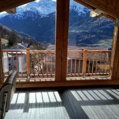 Half duplex chalet, facing south with Mont Pourri