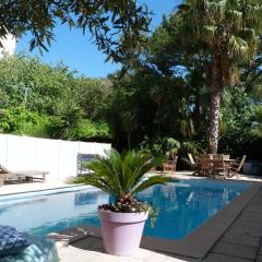 Maison jardin grande piscine