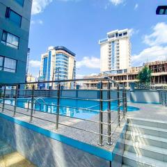 Beautifully and Elegantly furnished two bedroom with swimming pool fully equipped gym ample parking ,children playing ground and amazing scenic city views which whispers comfort and luxury