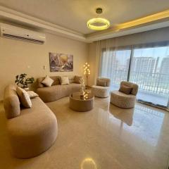 luxury beige haven in ZED toers sheikh zayed