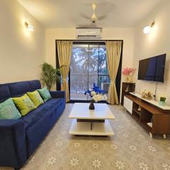 Serene 1BHK Getaway Apartment in Candolim Goa with Pool, Balcony & Kitchen