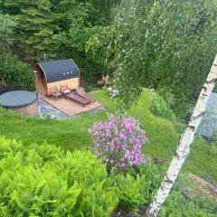 Unique house with sauna, hot tub, and a private waterfall!