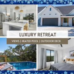 Heated Pool for Family Retreat Grill Loungers & Views