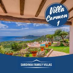 Sardinia Family Villas - Villa Carmen with sea view and pool