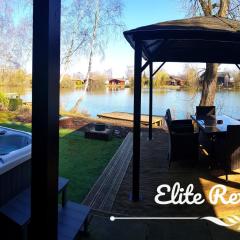 Elite Retreats 4U Lakeside Hot Tub Log Cabin with the fishing peg at Tattershall Lakes Park