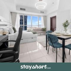 StayShort - Studio Sleeps 3 in Business Bay with Canal Views