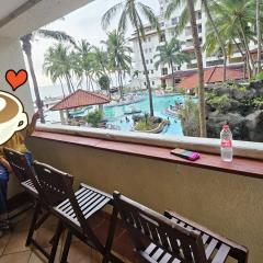 Apartemen marbella anyer tower Nakula lt 2 type DELUXE 1 KAMAR TIDUR utama 1 kamar anak view kolam renang & laut