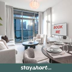 StayShort - 1 Bed in Downtown Sleeps 2 with Burj Views