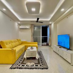 Chic 2 BHK with Balcony & Bold Yellow Lounge Powai