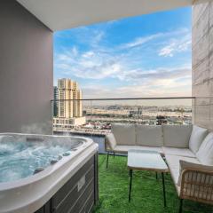 Binghatti Trillionaire! 2 Double Beds! Private Jacuzzi, Prime Location!