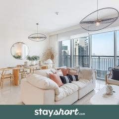 StayShort - Stylish Cozy 3-Bedroom Apartment with Harbour Views in Dubai Creek Harbour