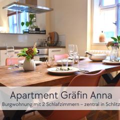 GRÄFIN ANNA - Apartment mit 2 Schlafzimmern für 2-4 Gäste - in der Hinterburg in Schlitz - mit Aufzug, Parkplatz & Garten - Hunde willkommen