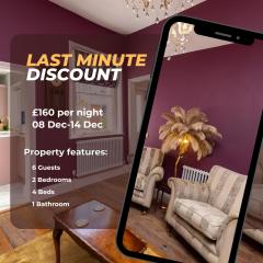 Luxury 2 Bedroom Georgian home, garden, Beach access, 6 guests