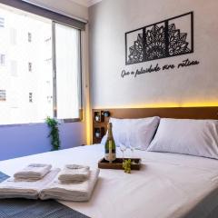 Moderno no Gonzaga a 400m da praia com AC