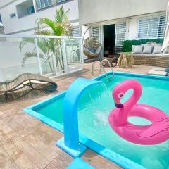 NYC Park Ave- Apartamento de luxo estilo Nova Iorque, a beira mar, 3 quartos com AC, piscina privativa, a 100 metros da praia, a 7 minutos a pé da areia, Tours