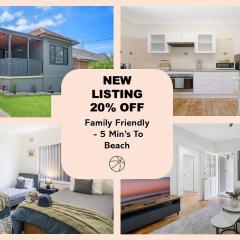 Family Friendly - 5 Mins To Beach
