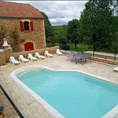 Maison en pierre climatisée avec piscine privée en Dordogne - FR-1-616-512