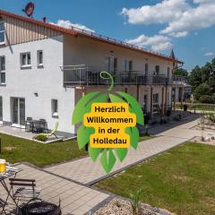 Holledau-Apartments - FeWo bis 5 Pers - getrennte Betten möglich - Vollausstattung - 24h Checkin - wöchentl Reinigung u Wäschewechsel - Waschmaschine u Trockner - WLAN - Minibar - XXL Parkplätze - Garten - ruhige Lage