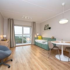 Studio apartment with gym, parking, coworking