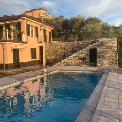 Villa-swimming pool Ca'Du'Ma' Portofino view est