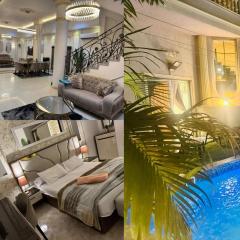 modern villa with coverable warm pool sheik zayed compound