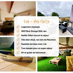 Les Flots de Barzan Appartement atypique avec vue mer