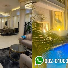modern villa with coverable warm pool sheik zayed compound