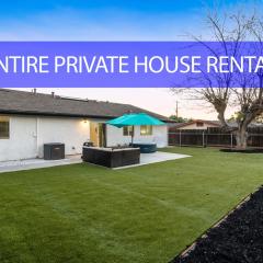 Entire Private Home with 4Bedrooms 2Bathrooms, Hot Tub, King Bed, Garage, Gated Backyard, Available Now