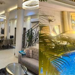 modern villa with coverable warm pool sheik zayed compound