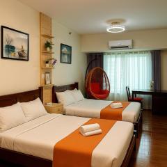 Relaxing Escape 2 Beds Rattan Chair & 65 inch Smart TV